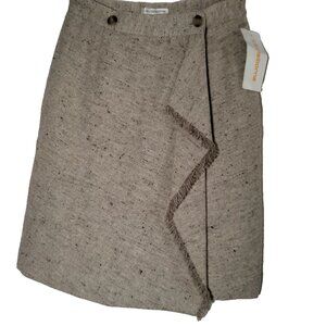 Liz Claiborne Skirt Size 8 Wool Blend Wrap Wool Blend Tweed Wrap Knee Length NOS